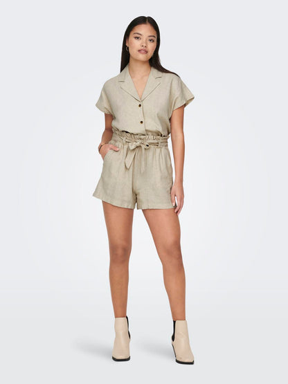 JDYSAY MW LINEN BELT SHORTS WVN NOOS Beige