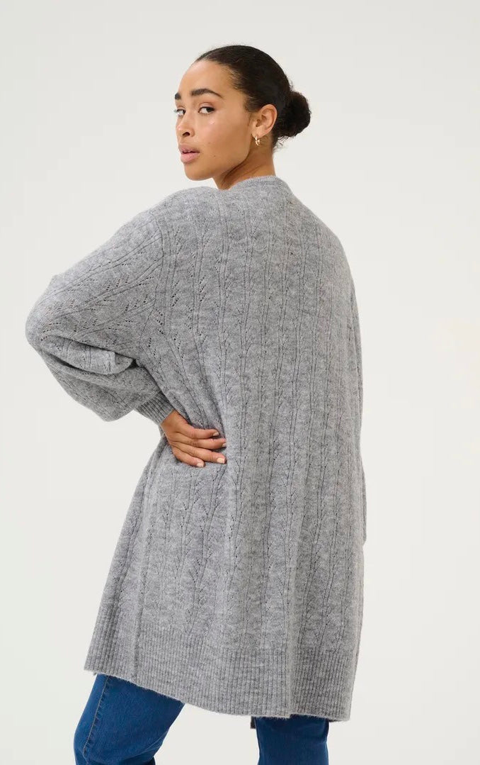 KATELLA KNIT CARDIGAN Lysegrå
