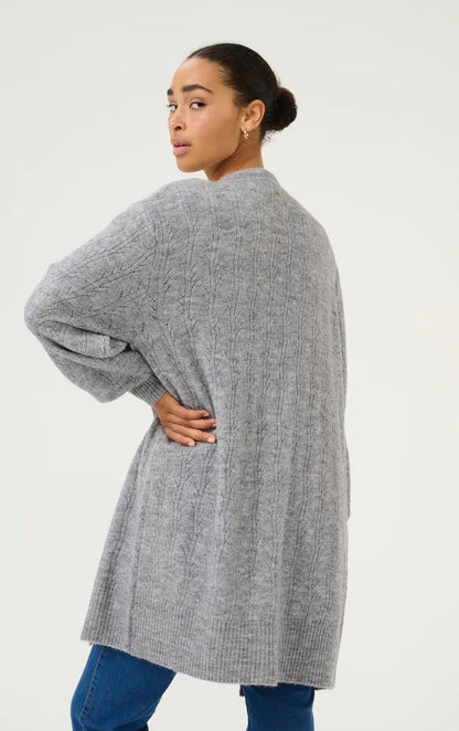 KATELLA KNIT CARDIGAN Lysegrå