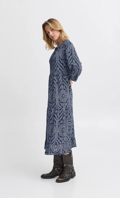 SBALEXA LACE LONG DRESS Marine