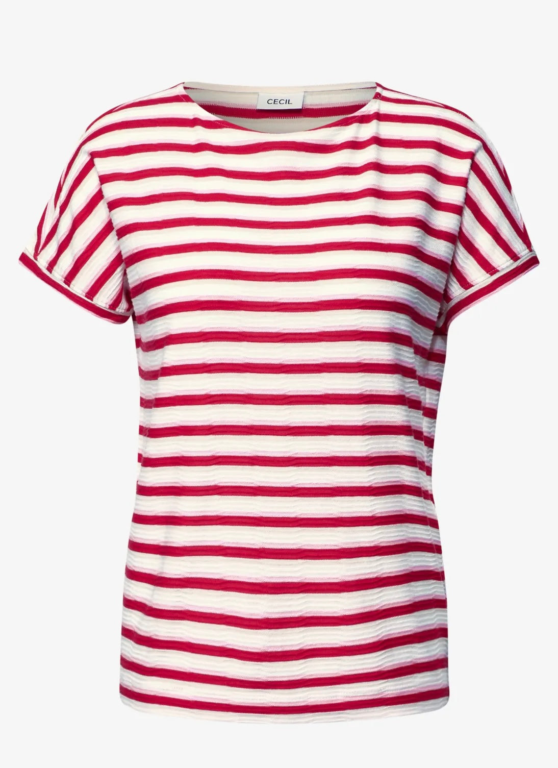 TOS STRIPE STRUCTURE T-SHIRT Rød