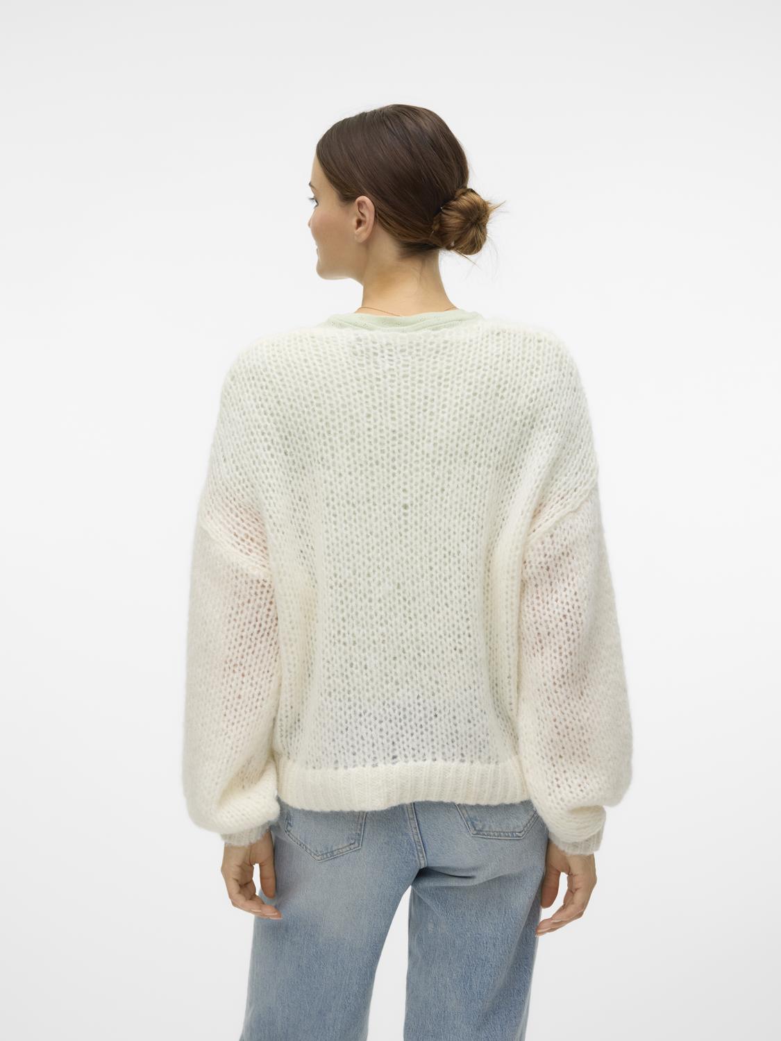 VMALOA LS BOW CARDIGAN GA EXP Klar Hvit