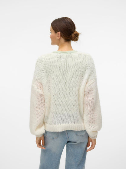 VMALOA LS BOW CARDIGAN GA EXP Klar Hvit