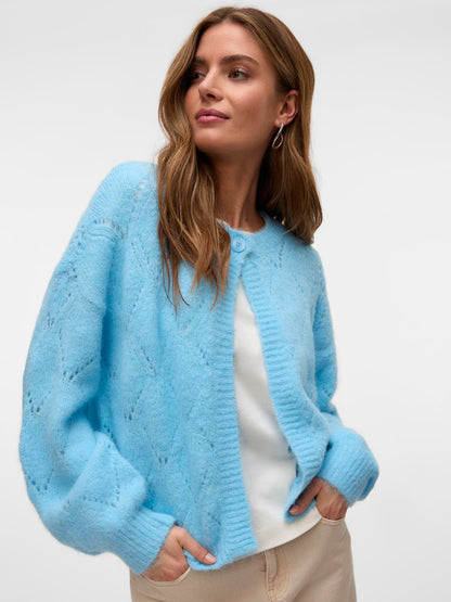 VMNOVAH LS BUTTON CARDIGAN EXP Lyseblå