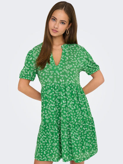 JDYZOEY S/S V NECK DRESS JRS ATK Mørkegrønn