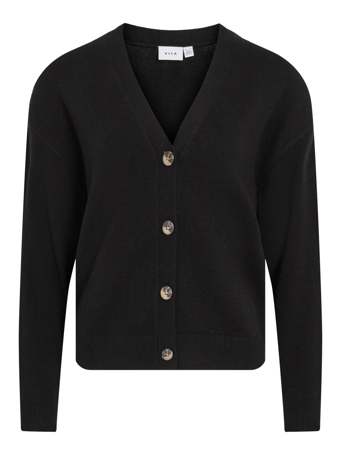 Viril V-Neck Knit Cardigan - Noos Sort