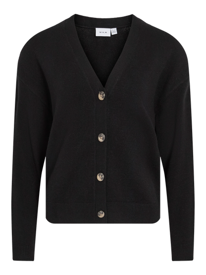 Viril V-Neck Knit Cardigan - Noos Sort