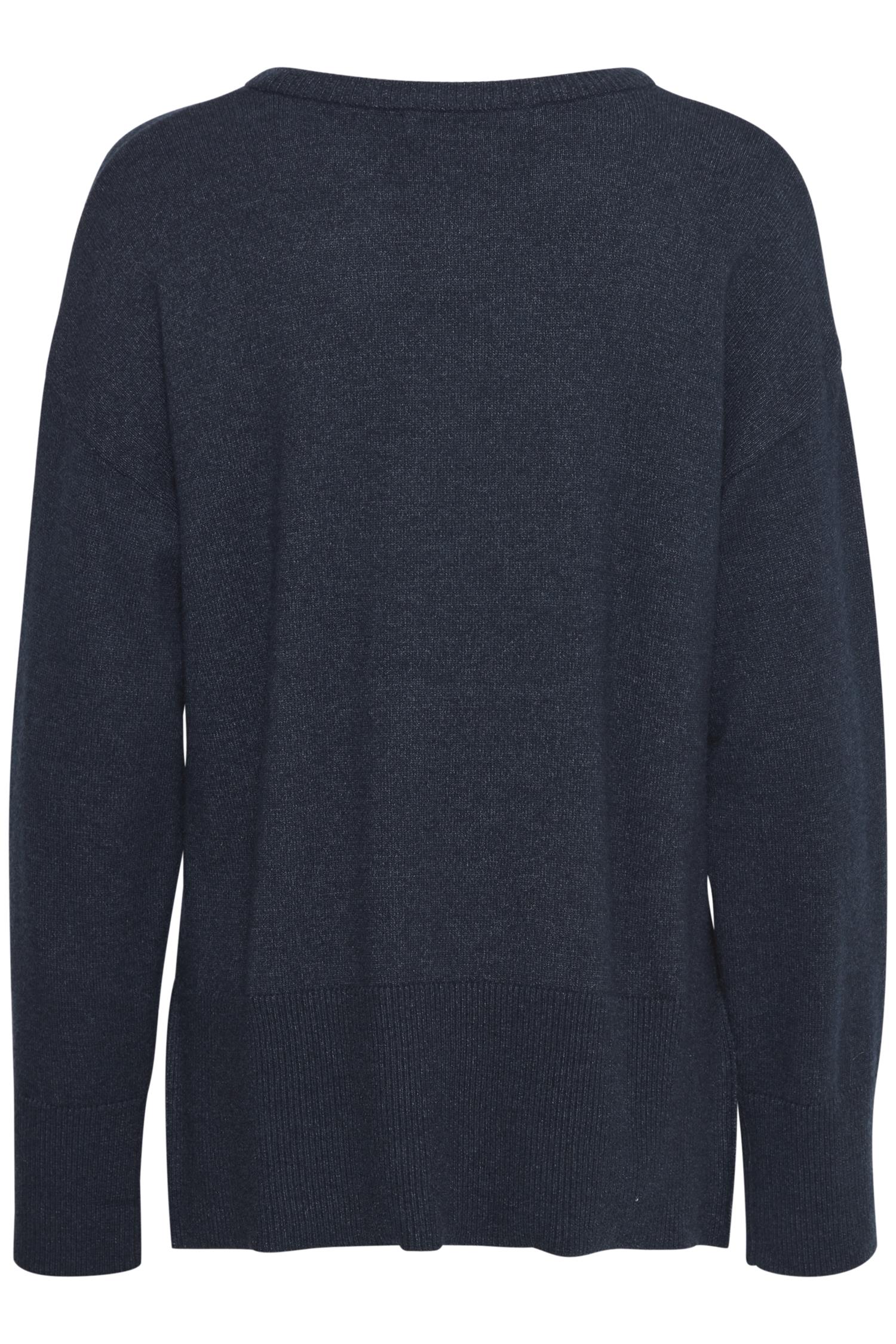 Pzsteffi Oneck Pullover Dark Sapphire Melange
