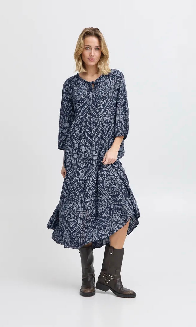 SBALEXA LACE LONG DRESS Marine