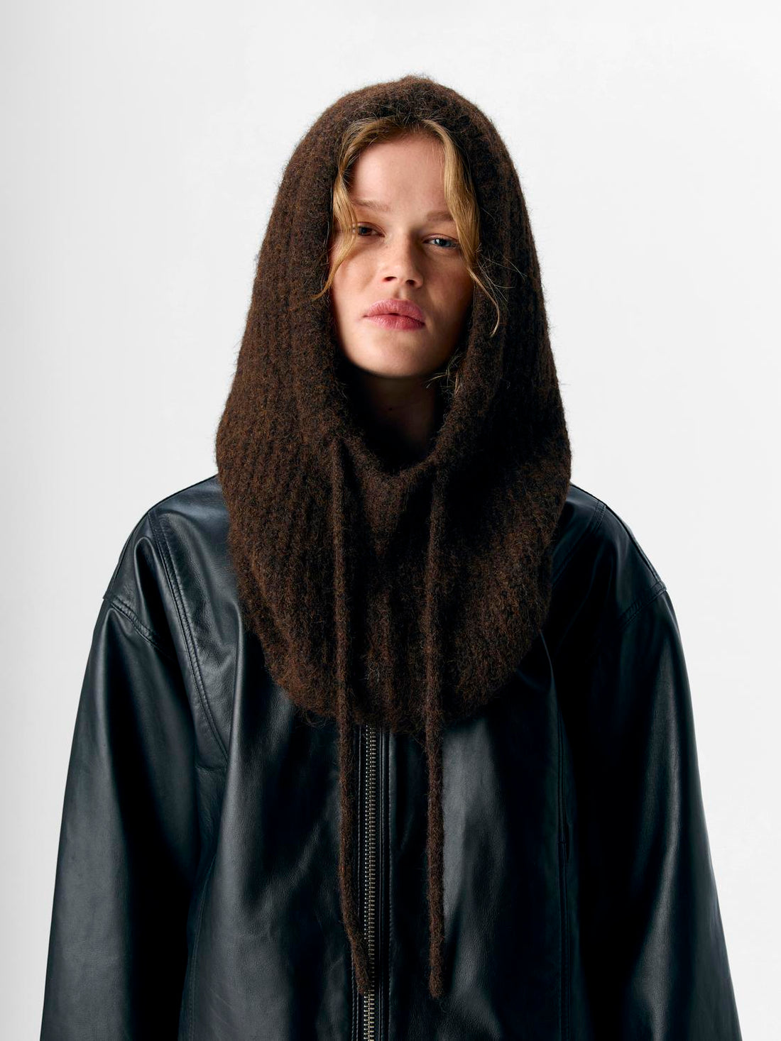 Objmilu Knit Balaclava Noos Mørkebrun