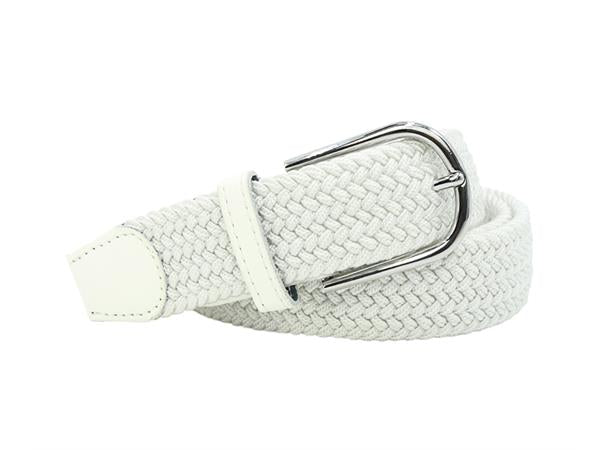 Belte 3,5cm strikk hvit skinn Hvit