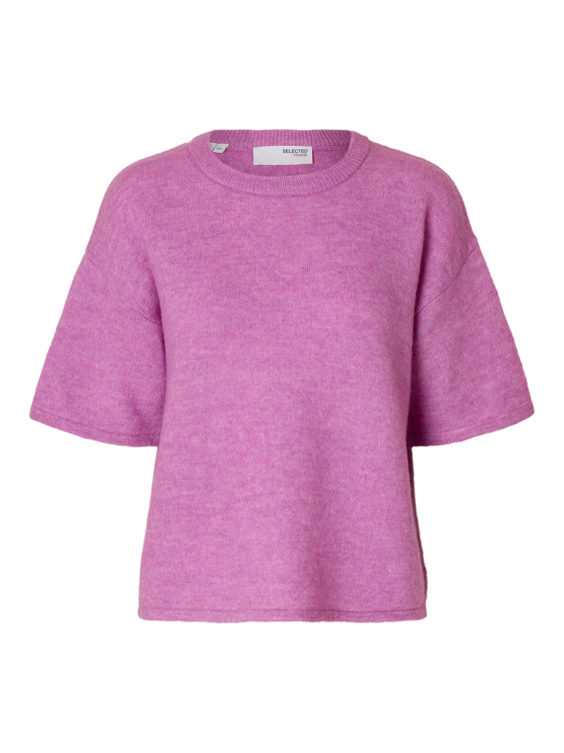 SLFMALINE-LILIANA 2/4 KNIT O-NECK NOOS Mellomrosa