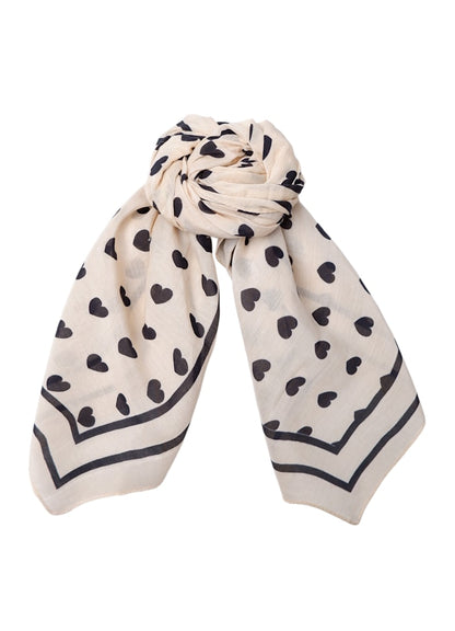 BcClaudia love mini scarves Kremfarget
