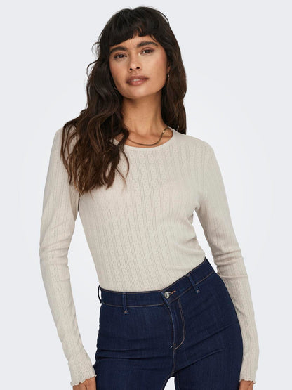 Onlcarlotta L/s Top Noos Jrs Lysegrå
