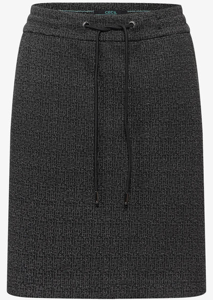 Jogg skirt dessin two tone Svart