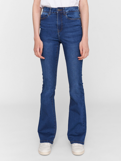 NMSALLIE HW FLARE JEANS VI021MB NOOS Blå