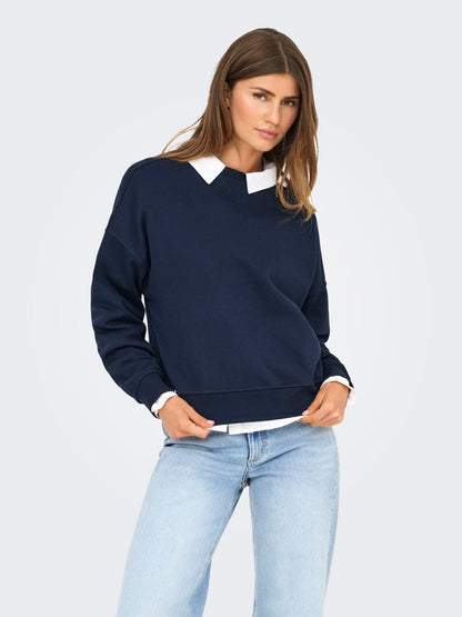 Onldaze L/s Crew Neck Swt Noos Mørkeblå
