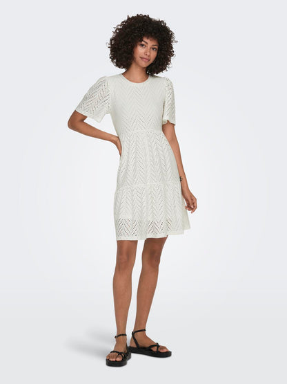 JDYCARLA CATHINKA S/S DRESS JRS NOOS Hvit