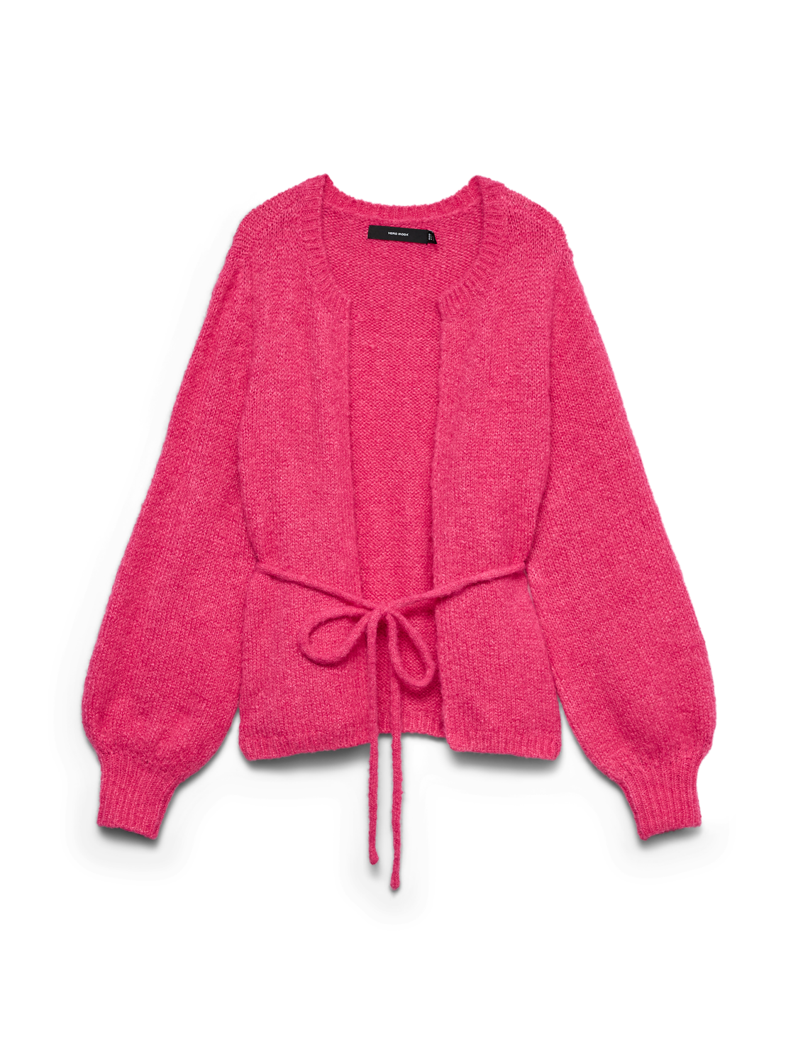 Vmagnes Ls O-Neck Tie Cardigan Exp Mellomrosa