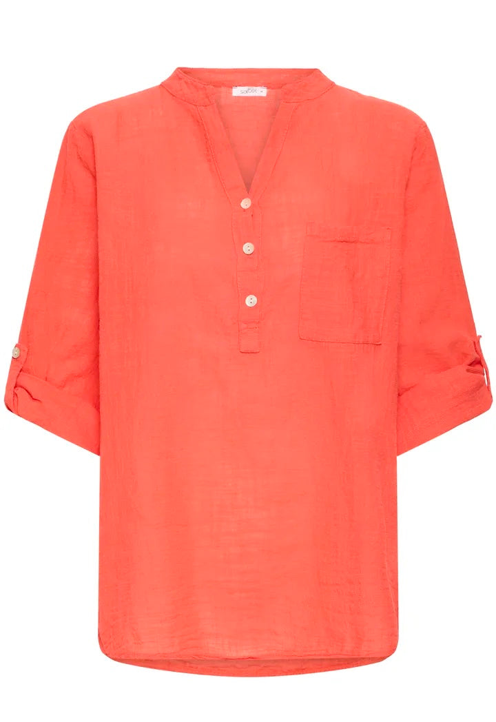 SBALEXA SOLID BLOUSE 2 Hibiscus