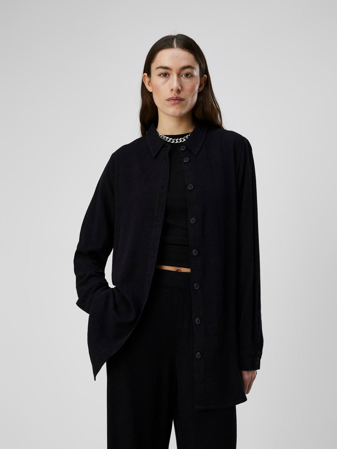 OBJSANNE L/S SHIRT NOOS Sort
