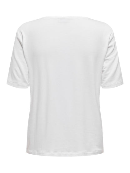 JDYMILA S/S O-NECK TOP JRS Hvit