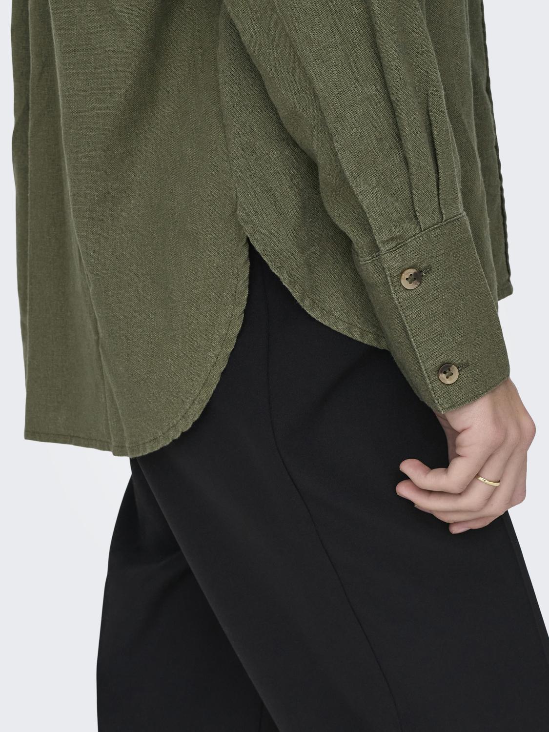 JDYSAY L/S LINEN LOOSE SHIRT WVN NOOS Mellomgrønn