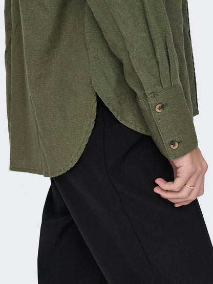 JDYSAY L/S LINEN LOOSE SHIRT WVN NOOS Mellomgrønn