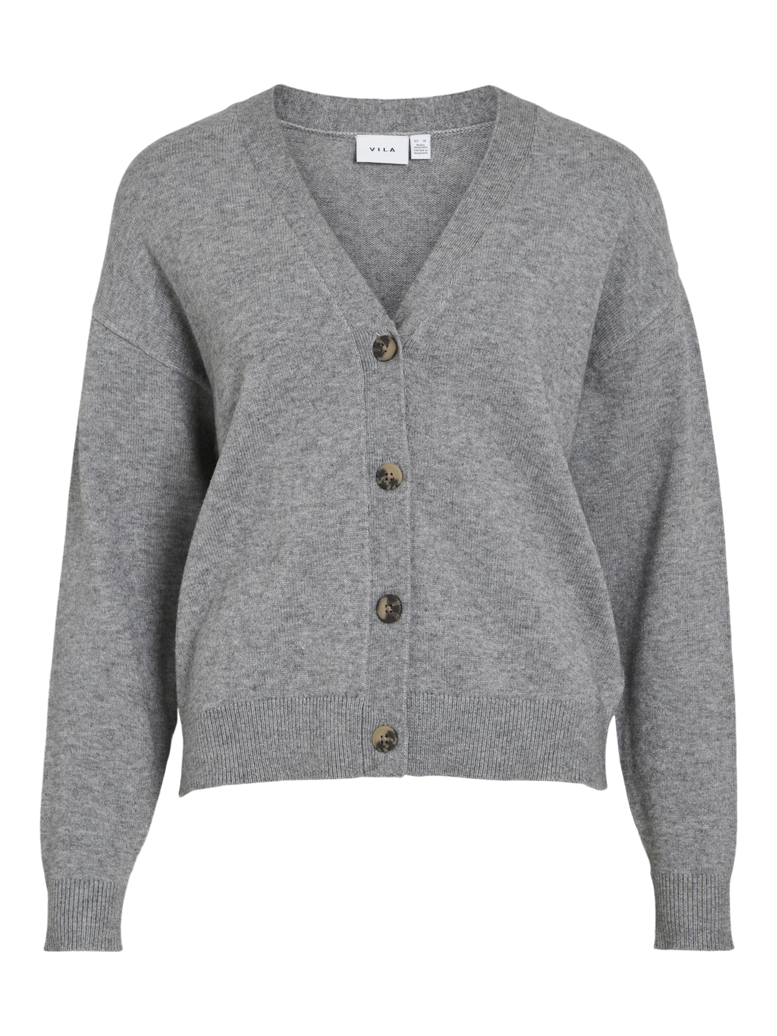 Viril V-Neck Knit Cardigan - Noos Mellomgrå