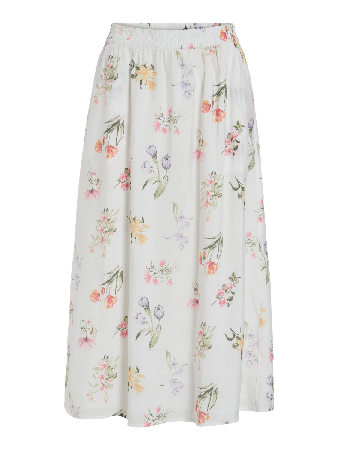 VIEDNANA FIR MIDI SKIRT/LN Klar Hvit