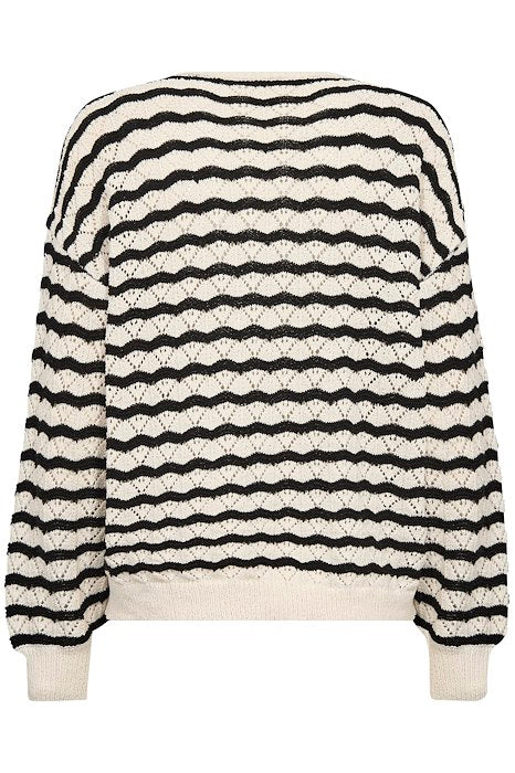 CRPOPPI KNIT PULLOVER Black Stripe
