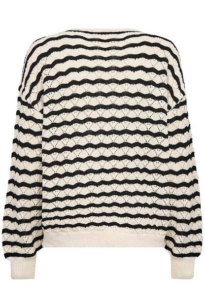 CRPOPPI KNIT PULLOVER Black Stripe