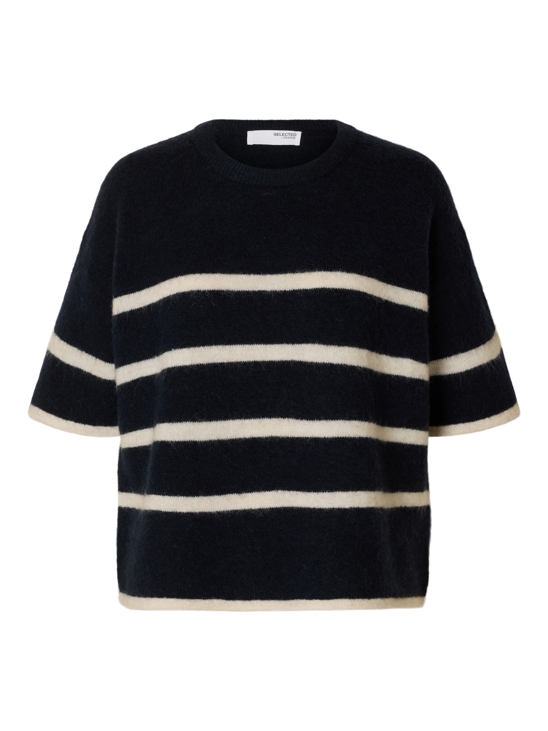 SLFMALINE-LILIANA 2/4 KNIT O-NECK NOOS Mørkeblå