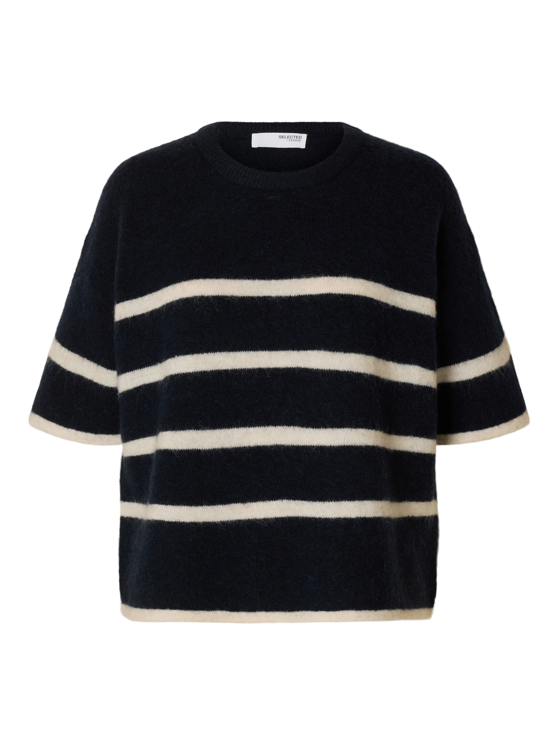 SLFMALINE-LILIANA 2/4 KNIT O-NECK NOOS Mørkeblå