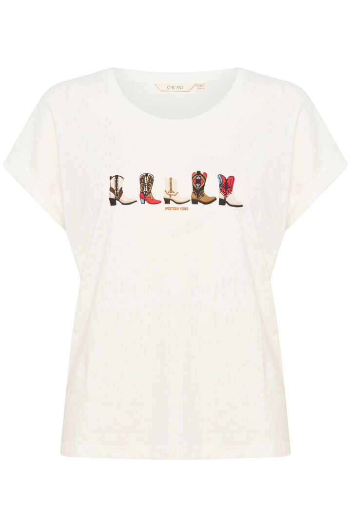 CRSita T-Shirt Brown Red Blue Cowboy Boots