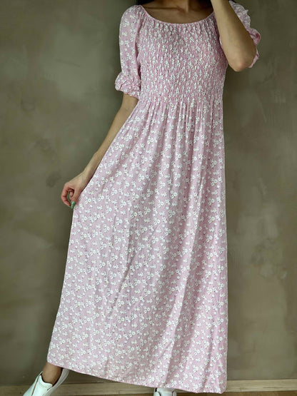 Sara kjole lang Lys Rosa