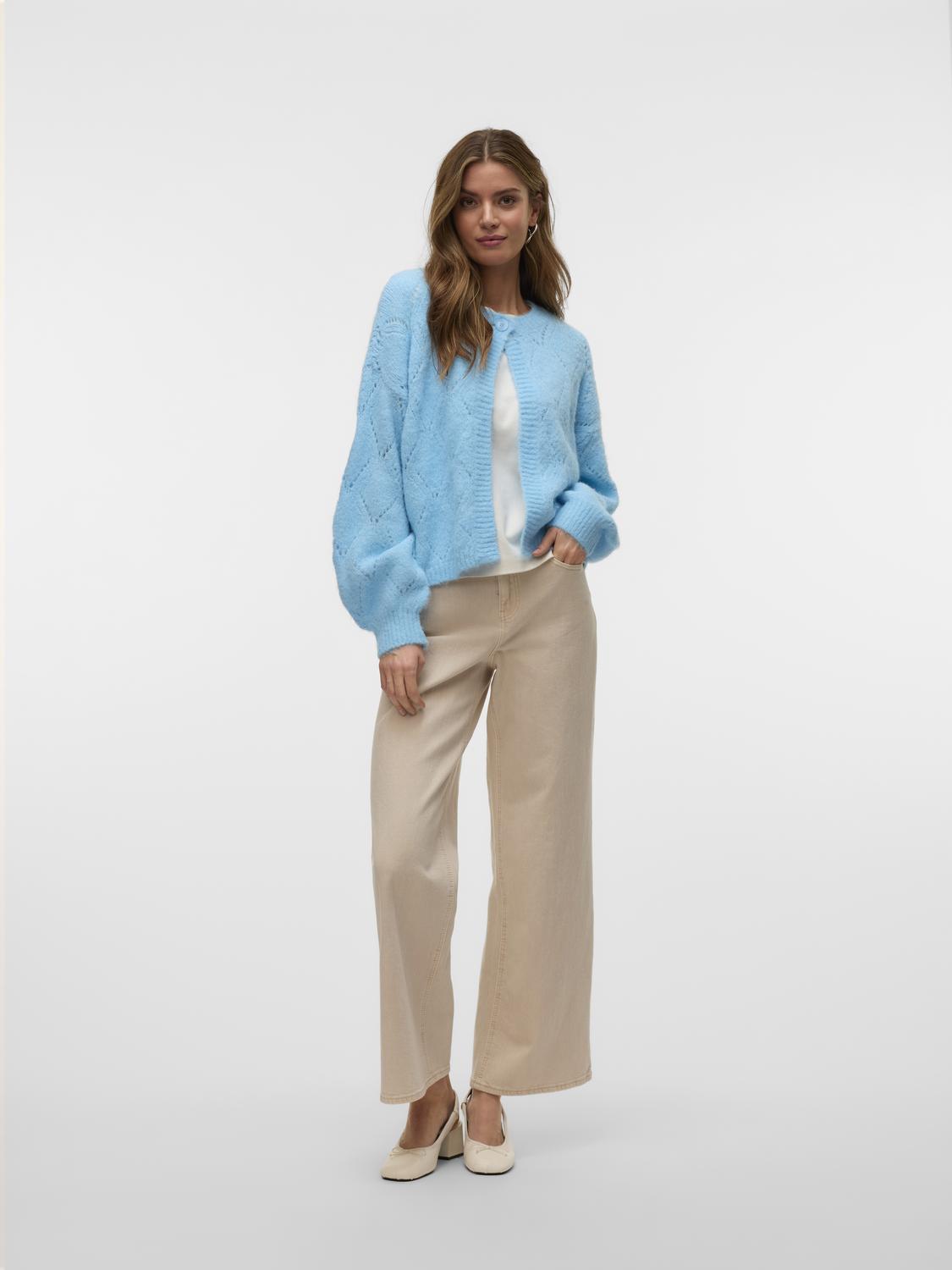 VMNOVAH LS BUTTON CARDIGAN EXP Lyseblå