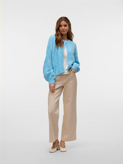 VMNOVAH LS BUTTON CARDIGAN EXP Lyseblå