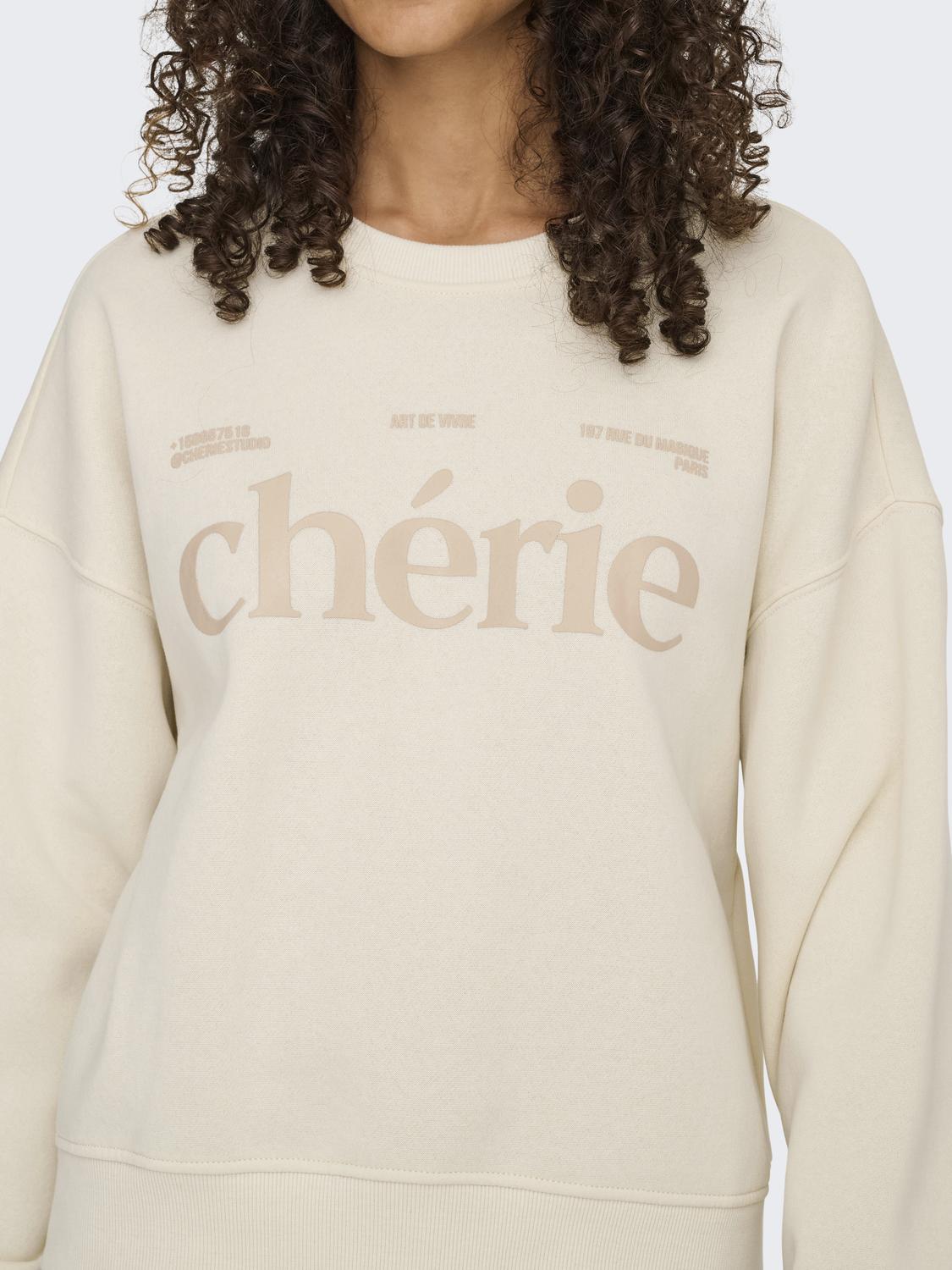Onlbest L/s Print Crew Neck Swt Lys Beige