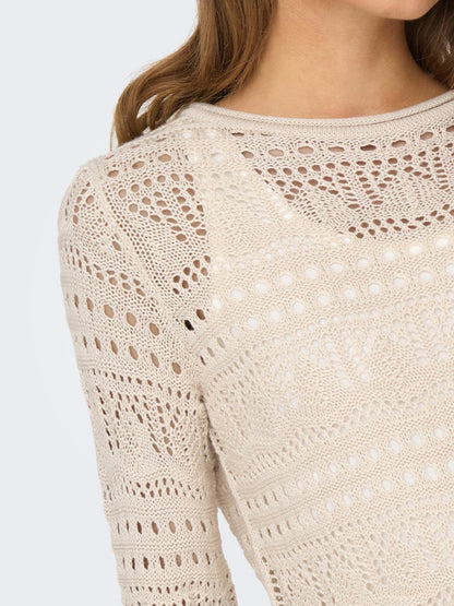 JDYSUN LAY L/S BOATNECK PULLOV. KNT NOOS Beige