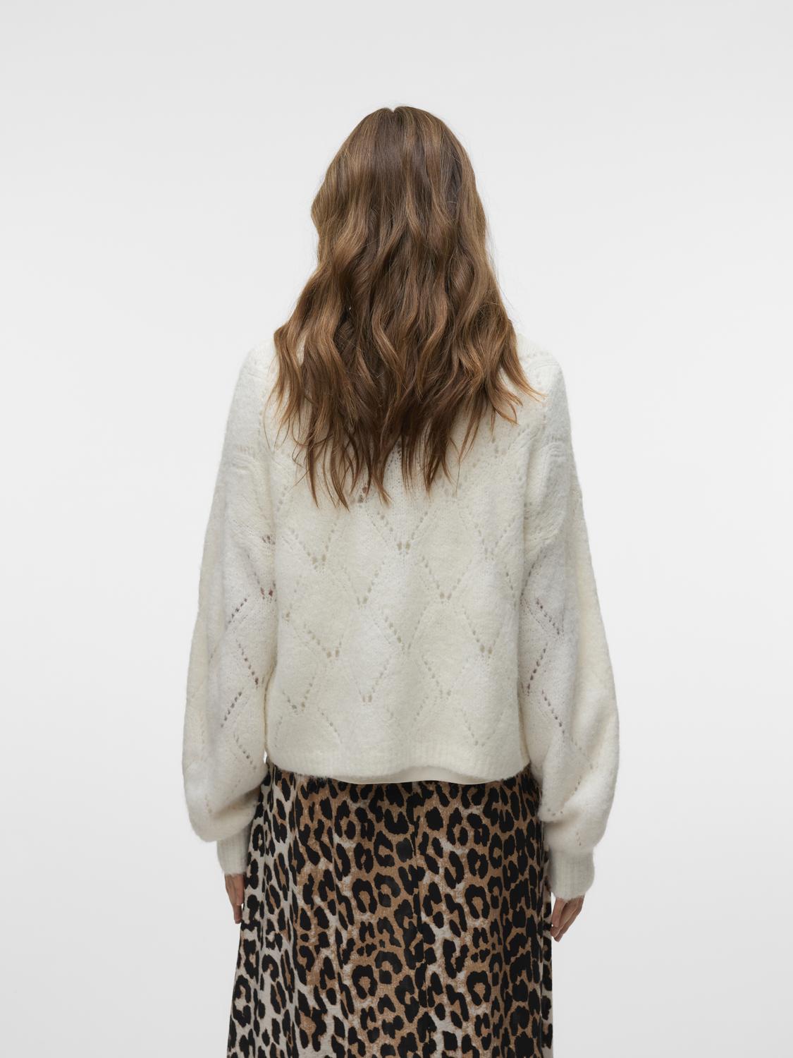 VMNOVAH LS BUTTON CARDIGAN EXP Klar Hvit