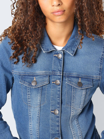 NMDEBRA L/S BLUE DENIM JACKET NOOS Mellomblå