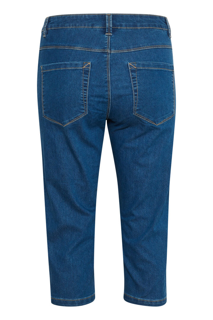 KAvicky Capri Jeans Medium Blue Washed Denim
