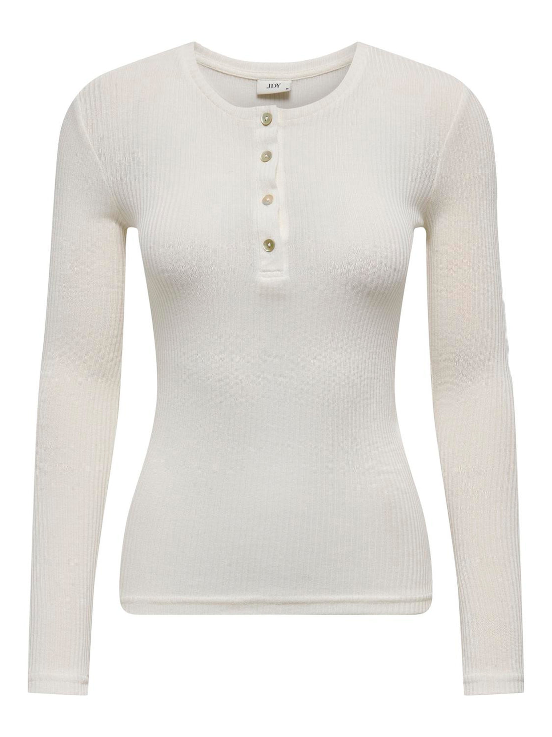 JDYSUMA RIB L/S WOOLBLEND PLCK TOP JRS Hvit