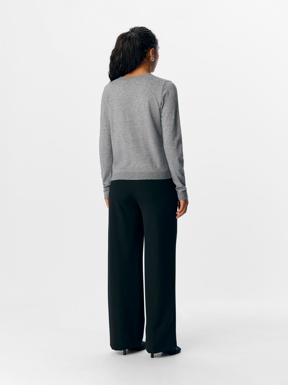Objthess L/s Short Cardigan Noos Mellomgrå