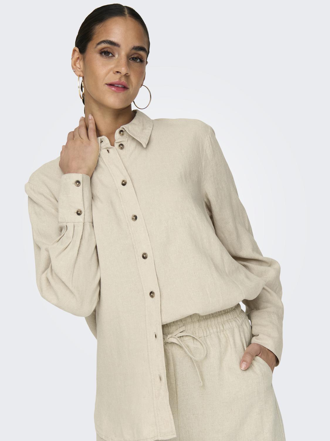 JDYSAY L/S LINEN LOOSE SHIRT WVN NOOS Lysegrå