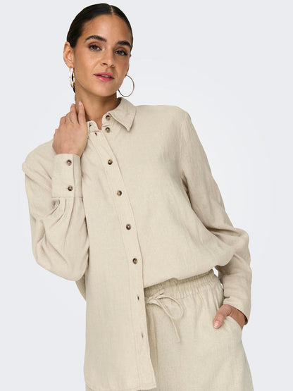 JDYSAY L/S LINEN LOOSE SHIRT WVN NOOS Lysegrå