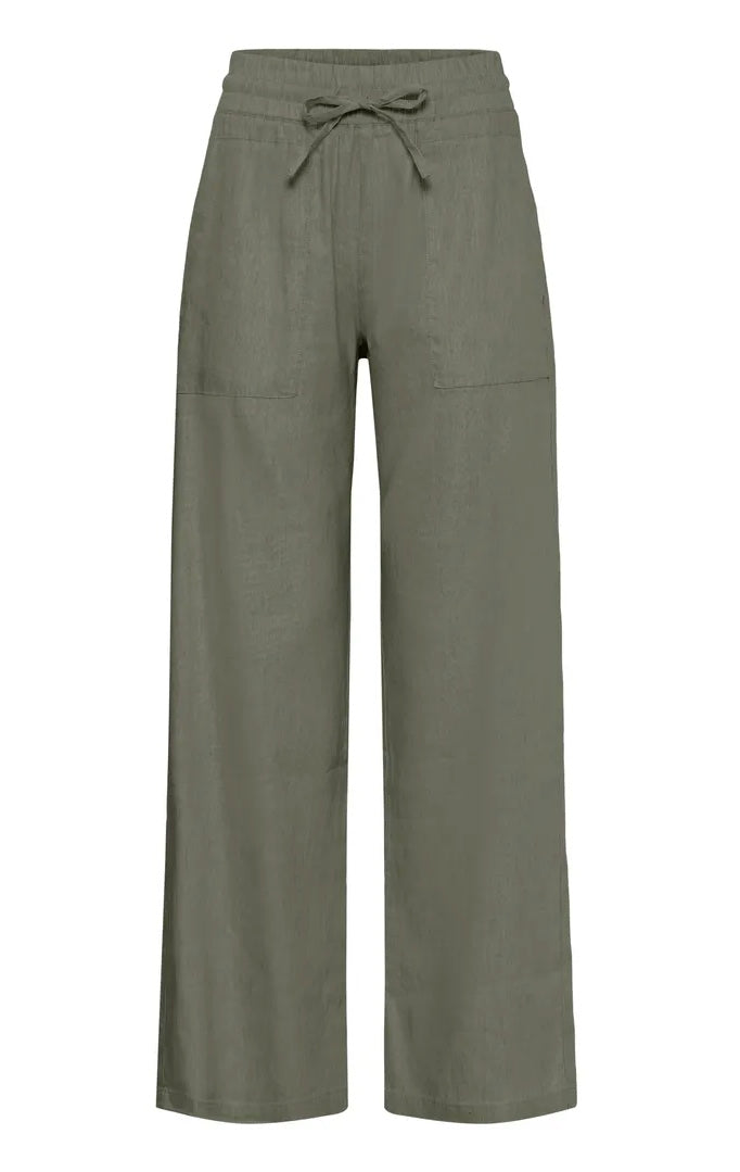 PZluca pant full lengte, wide leg Oliven