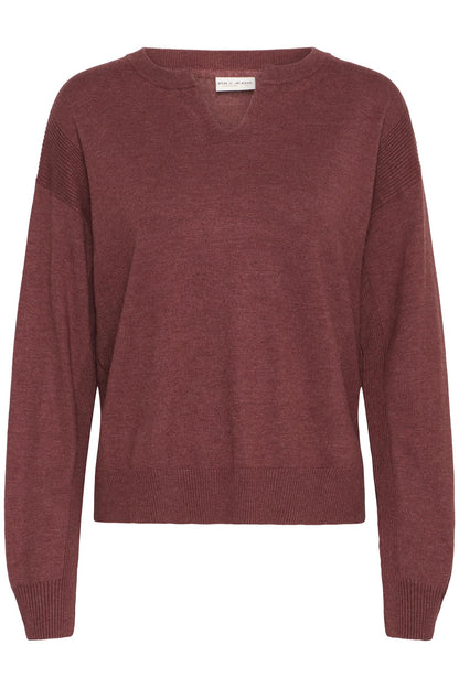 Pzsara Vneck Pullover Spiced Apple Melange