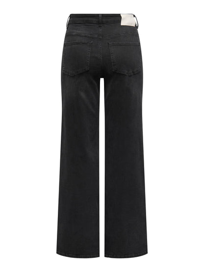 Jdyfelina-Fina Hw Wide Blk Jeansdnm Noos Sort